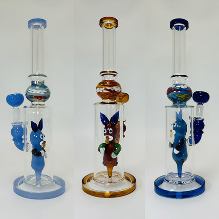 WPAG49 - 13 Inch Waterpipe - Straight With Character Perc WPAG49 - 13 Inch Waterpipe - Straight With Character Perc