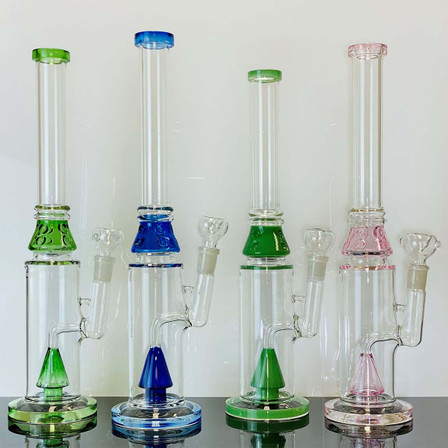 Waterpipe With Cone Inline Perc - 15 Inch - WPHG208