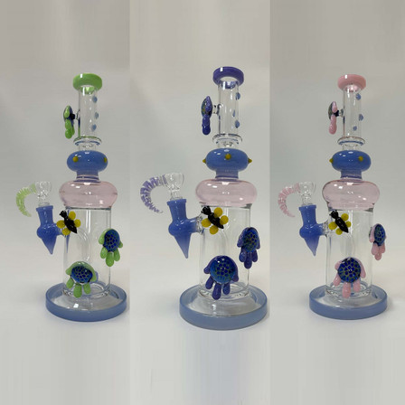 Honey Bee Waterpipe With Showerhead Perc - 12 Inch - WPVC160 Honey Bee Waterpipe With Showerhead Perc - 12 Inch - WPVC160