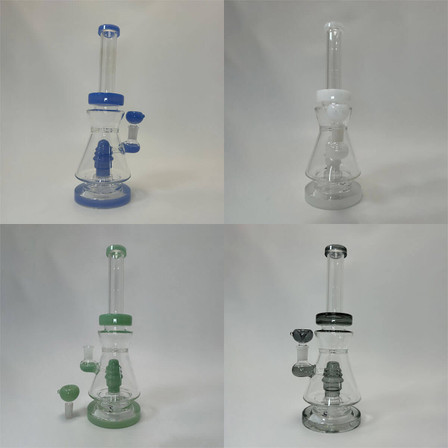 WPAG164 - 11 Inch Waterpipe - Hourglass With Hive Showerhead Perc