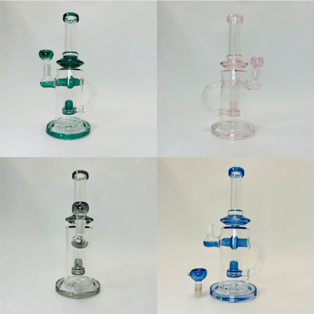 Waterpipe 10" Inch - Recycler With Ufo Perc (Rh-135) - Teal Green Waterpipe 10" Inch - Recycler With Ufo Perc (Rh-135) - Teal Green