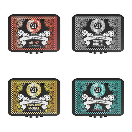 Twenty One Thc-A Prerolls - 0.7 Grams - 5 Counts Per Tin Twenty One Thc-A Prerolls - 0.7 Grams - 5 Counts Per Tin