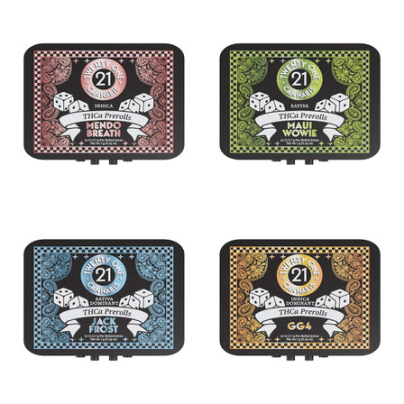 Twenty One Thc-A Prerolls - 0.7 Grams - 10 Counts Per Tin Twenty One Thc-A Prerolls - 0.7 Grams - 10 Counts Per Tin