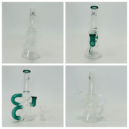 Helios Glass - 7 Inches Waterpipe - Recycler With Banger - (Wpva 03)