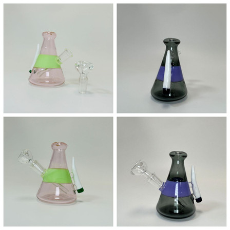 Waterpipe -5 Inches - Cone With Horn Perc - Assorted Colors