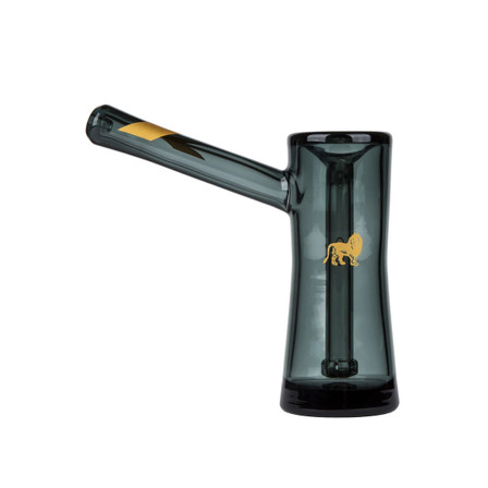 Marley Natural Bubbler - Smoked Glass with Gold Stripe Decal - 5 Inch Marley Natural Bubbler - Smoked Glass with Gold Stripe Decal - 5 Inch
