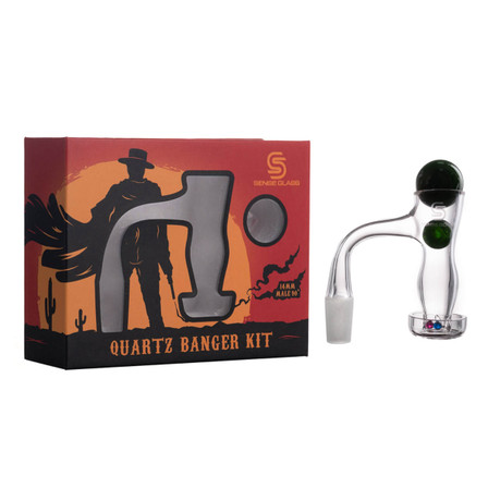 Sense Glass Quartz Banger Kit 14mm Male 90 Degree. Sense Glass Quartz Banger Kit 14mm Male 90 Degree.