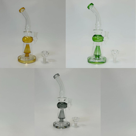 Waterpipe 10-inch bend Neck With Colored Inline Perc Waterpipe 10-inch bend Neck With Colored Inline Perc
