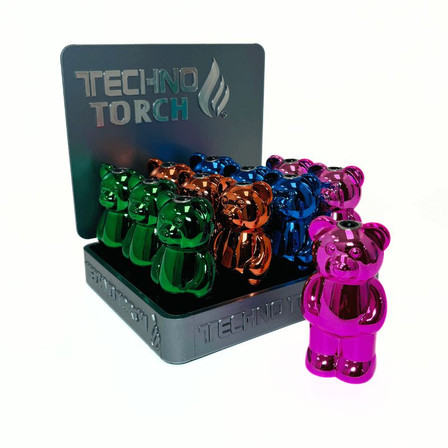 Techno Torch Metal Bear Lighter - 12 Per Display - 19022-m Techno Torch Metal Bear Lighter - 12 Per Display - 19022-m