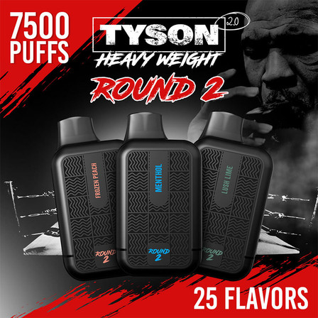 Tyson 2.0 Round 2 - 7500 Hits Disposable - 10 Counts Per Pack Tyson 2.0 Round 2 - 7500 Hits Disposable - 10 Counts Per Pack