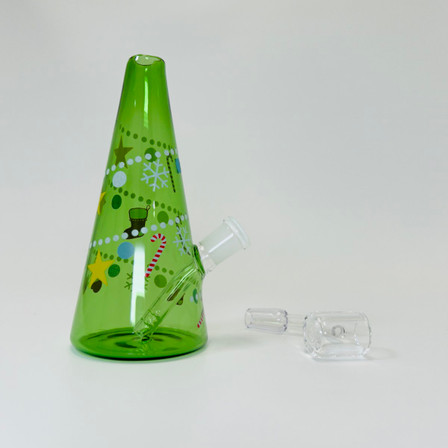 Christmas Tree Waterpipe - 6 Inch - with 14 mm Banger Perc Christmas Tree Waterpipe - 6 Inch - with 14 mm Banger Perc