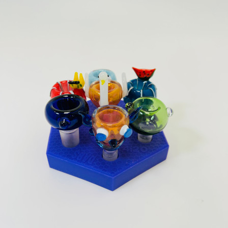 Silicone Honeycomb Dab Bowls - 7 Counts Per Display - Assorted Designs
