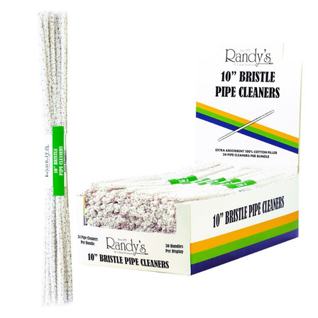 Randy's 10 Inches Bristle  Pipe Cleaners 24 Per Pack 30 Per Display