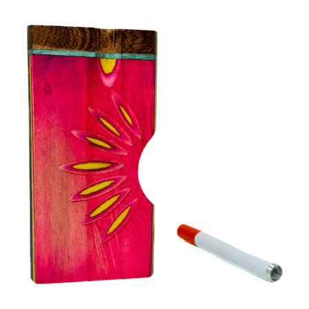 Dugout 4-inch (Flower) Wooden With One Hitter Dugout 4-inch (Flower) Wooden With One Hitter