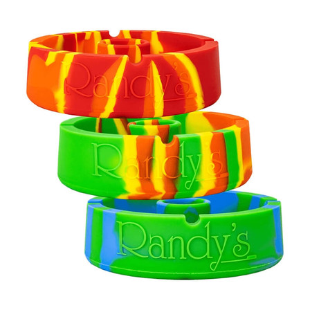 Randys Ashtray 5-inch - Round Silicone - Price Per Piece - Assorted Randys Ashtray 5-inch - Round Silicone - Price Per Piece - Assorted