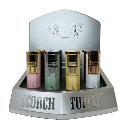 Scorch Torch Dual Torch With Cigar Punch - 12 Counts Per Display - Assorted Colors (61706) Scorch Torch Dual Torch With Cigar Punch - 12 Counts Per Display - Assorted Colors (61706)