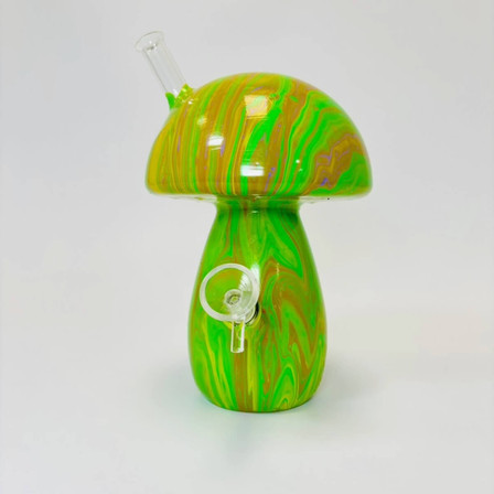 Dabtized Trippy Mushroom Glass Waterpipe - 9 Inches - Assorted Dabtized Trippy Mushroom Glass Waterpipe - 9 Inches - Assorted