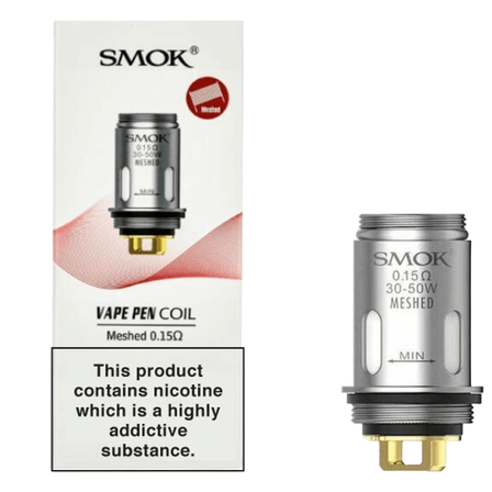 Smok Vape Pen Mesh 0.15 Ohm 5 Piece Per Pack Smok Vape Pen Mesh 0.15 Ohm 5 Piece Per Pack