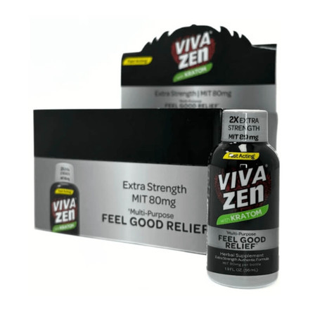 Viva Zen 2x Extra Strength Kratom Shots - 1.90oz - 12 Count Per Box Viva Zen 2x Extra Strength Kratom Shots - 1.90oz - 12 Count Per Box