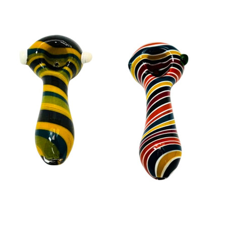 4-Inch Color Swirl Handpipe with Wig Wag Head 4-Inch Color Swirl Handpipe with Wig Wag Head