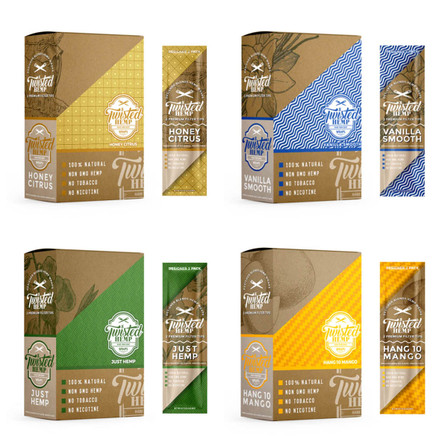Twisted Premium Hemp Wraps - 2 Counts Per Pack - 15 Packs Per Display