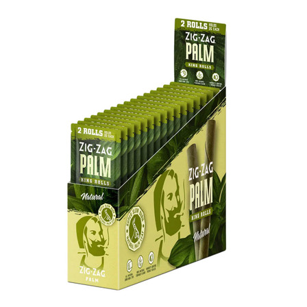 Zig Zag Palm King Rolls - 2 Counts Per Pack - 15 Packs Per Box - Natural Zig Zag Palm King Rolls - 2 Counts Per Pack - 15 Packs Per Box - Natural