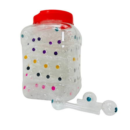 Clear 4-Inch Oil Burner with Color Dot - Price per Piece