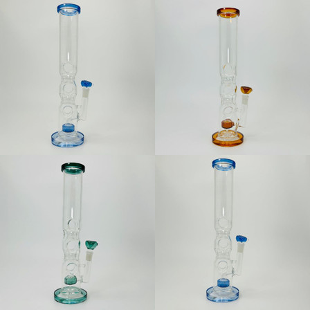Straight Swiss Cheese - Waterpipe With Showerhead - 14 Inches Perc - (Rh-161)