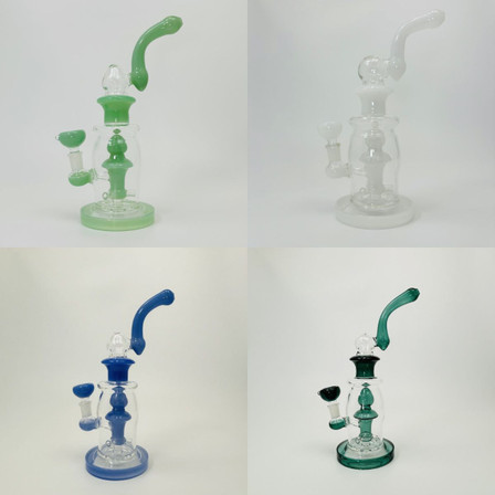 Waterpipe 11 Inches - Curved Neck With Showerhead Perc (Rh-170)