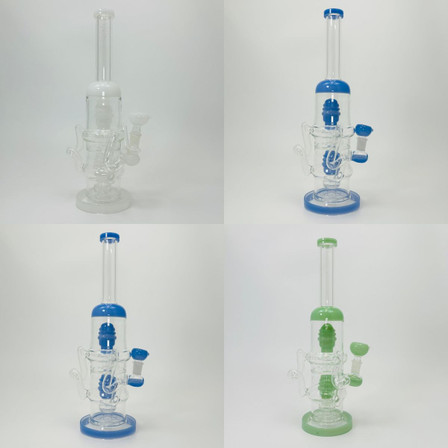 Waterpipe - Recycler With Double Hive Showerhead Perc - 13 Inches - (RH-174) Waterpipe - Recycler With Double Hive Showerhead Perc - 13 Inches - (RH-174)