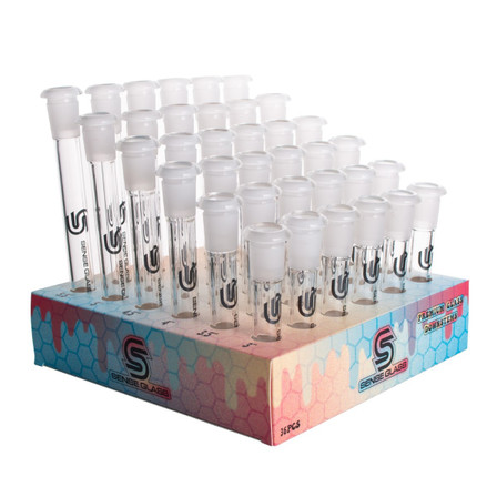 Sense Glass Premium Glass Downstems - 14mm to 18mm-19mm - 36 Counts Per Display