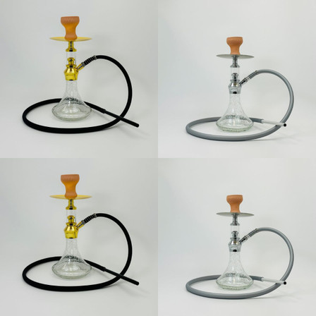 Luxor Shisha Hookah - Glow in the Dark Vase With Glass Covered Deco - 1 Hose - 14 Inches - (MKA-102)