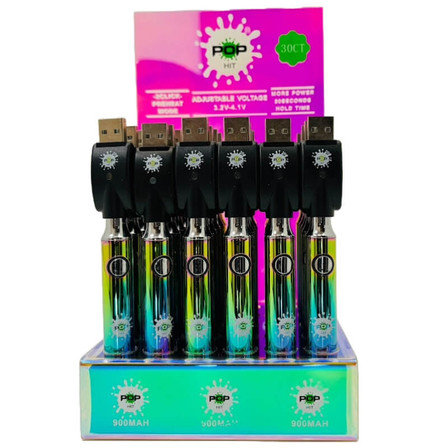 Pop Hit - 900mAh Battery - 30 Counts Per Display - Rainbow Pop Hit - 900mAh Battery - 30 Counts Per Display - Rainbow
