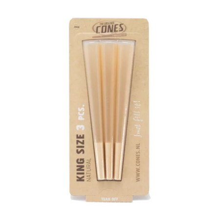 The Original Cones Natural Pre-rolled Papers 109x26mm Cones Blister - 3 Per Pack King Size - 32 Count Per Box - Unbleached The Original Cones Natural Pre-rolled Papers 109x26mm Cones Blister - 3 Per Pack King Size - 32 Count Per Box - Unbleached