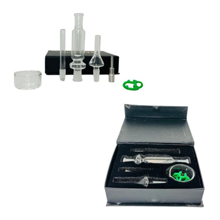 Nector Collector - Quartz and Titanium Nail - Black Box - 10mm Nector Collector - Quartz and Titanium Nail - Black Box - 10mm