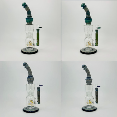 Hipster - Hourglass Waterpipe With Double Matrix PERC - 14 Inches - LF040