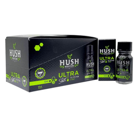 Hush Kratom - Ultra Shots -12 Counts Per Dispaly - 10ml Hush Kratom - Ultra Shots -12 Counts Per Dispaly - 10mlÂ
