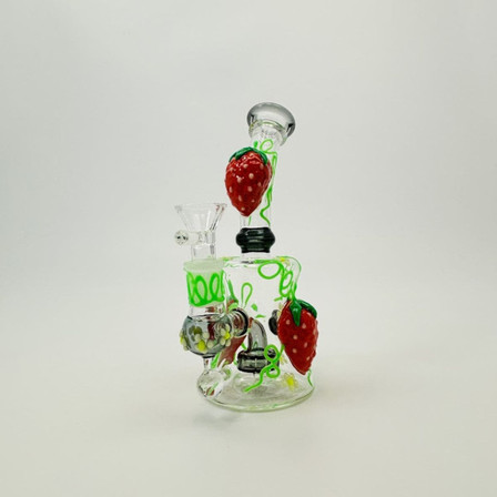 Waterpipe - 6 Inches - 3d Strawberry - Glow in the Dark Waterpipe - 6 Inches - 3d Strawberry - Glow in the Dark
