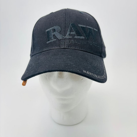 Raw - Poker Hat - Black on Black - Curve Bill Adjustable Structured Hat Raw - Poker Hat - Black on Black - Curve Bill Adjustable Structured Hat