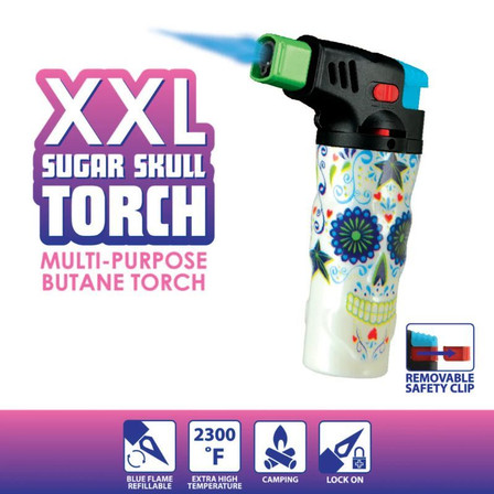 Smokezilla - XXL Sugar Skull Torch - 12 Counts Per Display Smokezilla - XXL Sugar Skull Torch - 12 Counts Per Display