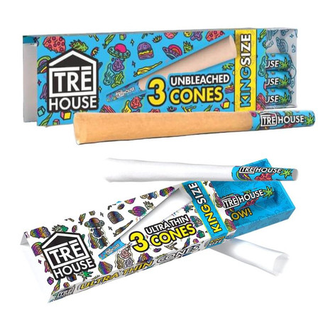Tre House - Premium Rolling Cones - King Size Slim - 3 Cones Per Pack - 24 Packs Per Box Tre House - Premium Rolling Cones - King Size Slim - 3 Cones Per Pack - 24 Packs Per Box