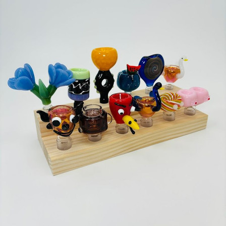 10 Inches - Wood With Bowl - Assorted - 12 Counts Per Display 10 Inches - Wood With Bowl - Assorted - 12 Counts Per Display
