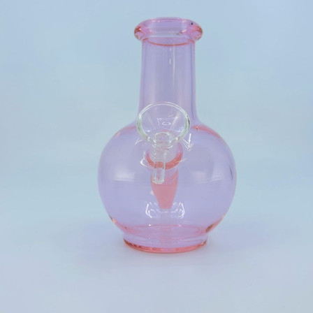 Pink Waterpipe - 6 Inches With Mini Heart Shower Perc Pink Waterpipe - 6 Inches With Mini Heart Shower Perc