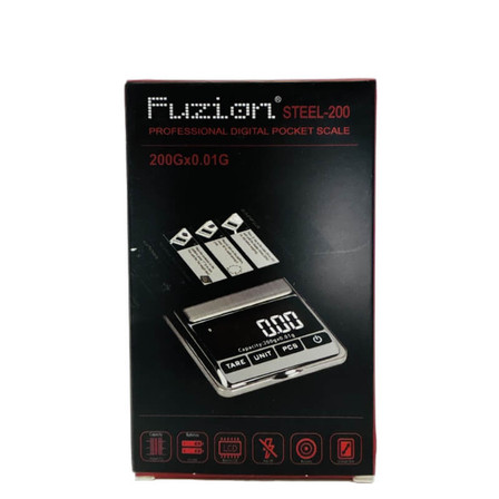 Fuzion - Scale Digital Pocket - 200 Grams X 0.01 Grams - Steel-200 Fuzion - Scale Digital Pocket - 200 Grams X 0.01 Grams - Steel-200