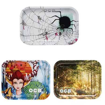 Ocb - Rolling Tray Metal - Large - 14 Inches X12 Inches 