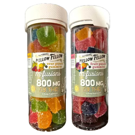 Mellow Fellow - M-Fusions - Delta-9 - CBD - Gummies - 800mg - 40 Counts Per Jar Mellow Fellow - M-Fusions - Delta-9 - CBD - Gummies - 800mg - 40 Counts Per Jar
