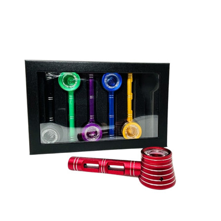 Primo - Metal Pipe CNC Glass Stem and Bowl - 6 Counts Per Box Primo - Metal Pipe CNC Glass Stem and Bowl - 6 Counts Per Box