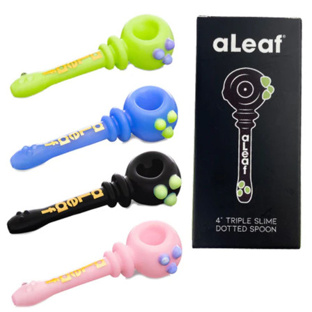 ALEAF-4 Inches-Triple Slime Dotted Spoon-ALHP5035