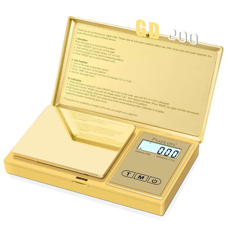 Fuzion - Digital Pocket Scale - 200 Grams X 0.01 Gram - GD-200 - Gold Fuzion - Digital Pocket Scale - 200 Grams X 0.01 Gram - GD-200 - Gold