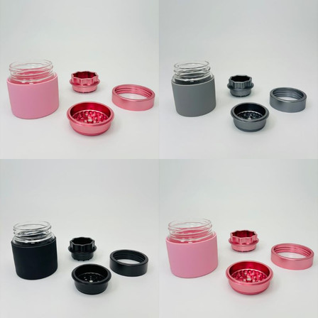 Aluminum Grinder With 100mm Glass Jar - 339 Grams -(JC9075)